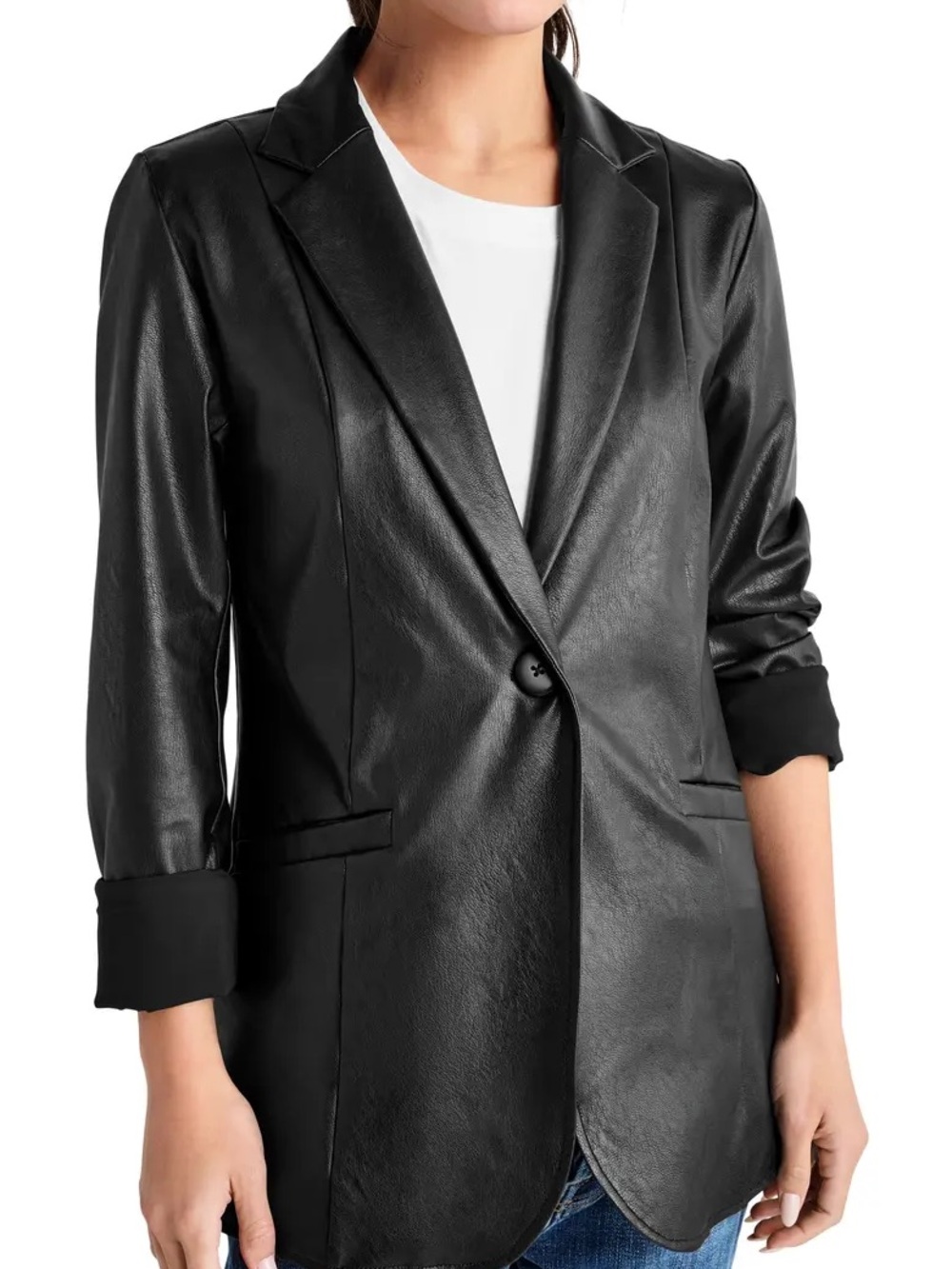 Splendid Faux Leather Blazer